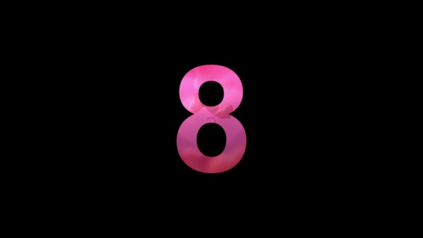 ピンクのハート効果で10秒のカウントダウン — ストック動画