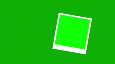 Boş fotoğraf çerçevesi yeşil ekran arkaplanlı hareket grafikleri