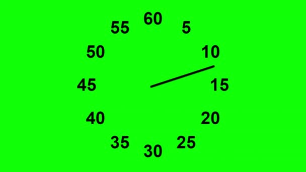 Sekund Timer Ruchu Grafiki Zielonym Tle Ekranu — Wideo stockowe