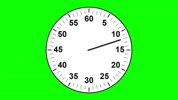 具有绿色屏幕背景的60秒定时器运动图形 — 图库视频影像
