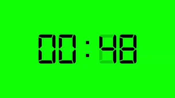 Digitaler Countdown Sekunden Bewegungsgrafik Mit Grünem Hintergrund — Stockvideo