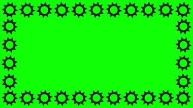 Yeşil ekran arka planına sahip çerçeve hareketi grafikleri döndürülüyor