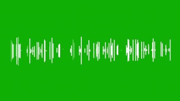 Частотные Волны Графика Движения Зеленым Фоном Экрана — стоковое видео