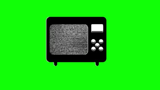 Графика Движения Экрана Телевизора Зеленом Фоне — стоковое видео