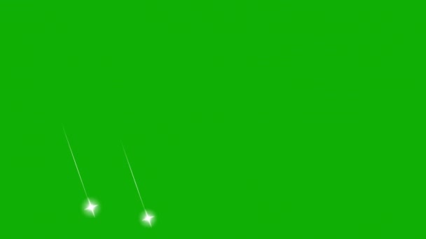 Zuhanó Csillagok Vagy Lövés Csillagok Mozgás Grafika Zöld Képernyő Háttér — Stock videók