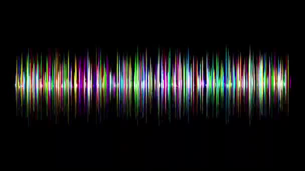 Цветные Частотные Волны Графика Движения Зеленым Фоном Экрана — стоковое видео