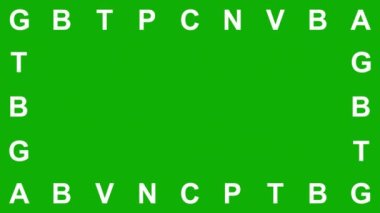 İngilizce alfabe çerçeve hareket grafikleri yeşil ekran arkaplan