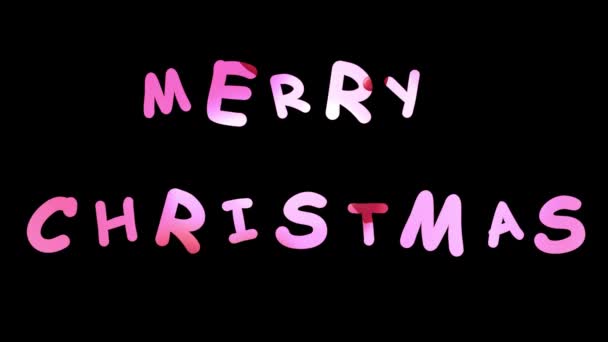 Цветной Рождественской Графики Движения Простым Черным Фоном — стоковое видео