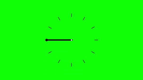 Graphiques Mouvement Horloge Cours Exécution Avec Fond Écran Vert — Video