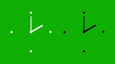 Yeşil ekran arka planına sahip saat hareketi grafikleri çalışıyor