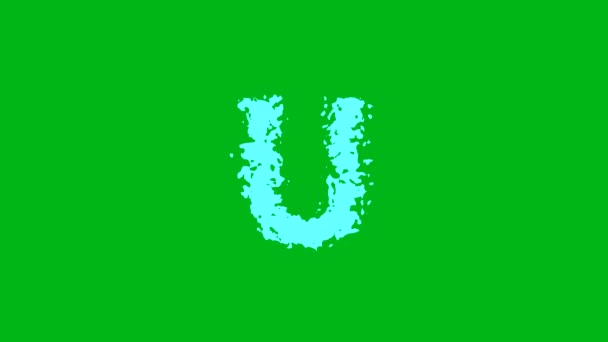 Engels Alfabet Met Watergolven Groen Scherm Achtergrond — Stockvideo