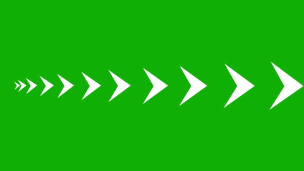 Flechas Direccionales Patrón Gráficos Movimiento Con Fondo Pantalla Verde — Vídeos de Stock
