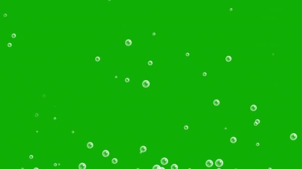 具有绿色屏幕背景的水下气泡上升运动图形 — 图库视频影像