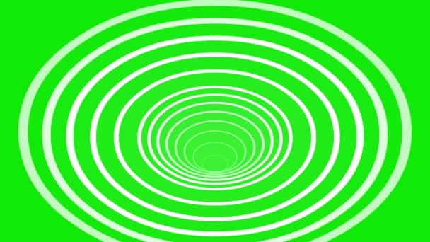 Волшебные Волны Туннеля Движения Графики Зеленым Фоном — стоковое видео