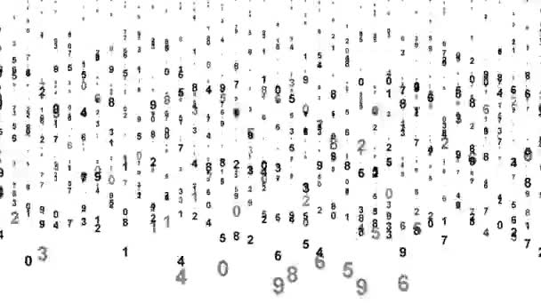 白い背景のデジタル番号パターンの動きのグラフィック — ストック動画