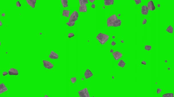 緑の画面の背景を持つ落下石のモーショングラフィックス — ストック動画
