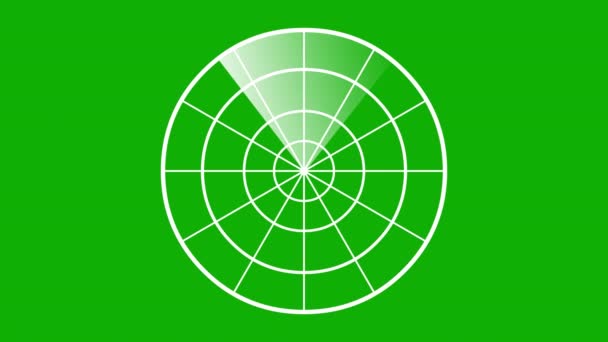 Spinning Radar Bewegungsgrafik Mit Grünem Hintergrund — Stockvideo