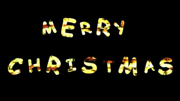 Καλά Χριστούγεννα Κείμενο Ισχύ Απλό Μαύρο Φόντο — Αρχείο Βίντεο
