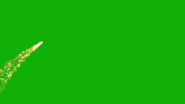Glitter Részecskék Röppálya Pálya Zöld Képernyő Háttér — Stock videók