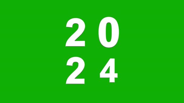 2024 Gráficos Movimento Com Fundo Tela Verde — Vídeo de Stock