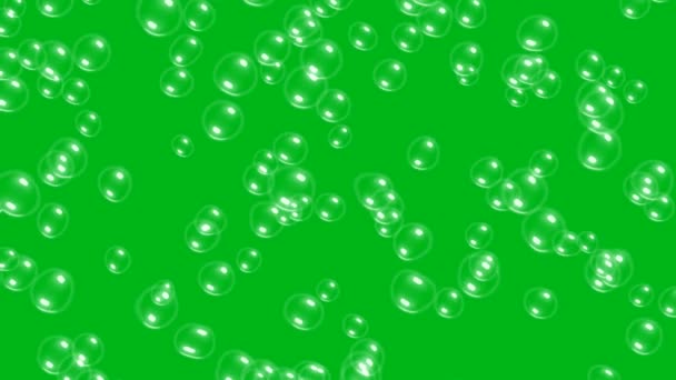 Steigende Blasen Bewegungsgrafik Mit Grünem Hintergrund — Stockvideo