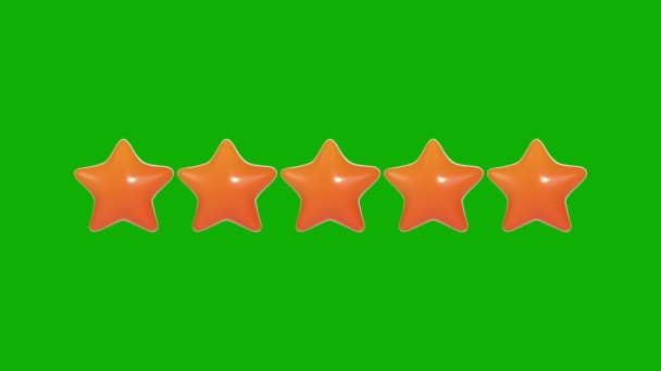 Золотих Зірок Рейтинг Графіки Руху Зеленим Екраном Фону — стокове відео