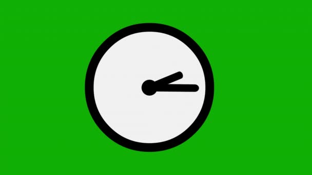 Running Clock Animation Motion Graphics Mit Grünem Hintergrund — Stockvideo