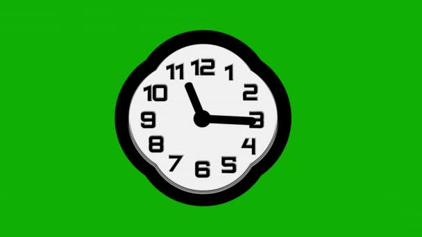 具有绿色屏幕背景的快速运行时钟运动图形 — 图库视频影像