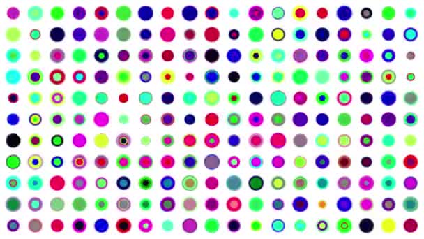 浅白背景的彩色圆点图案运动图形 — 图库视频影像