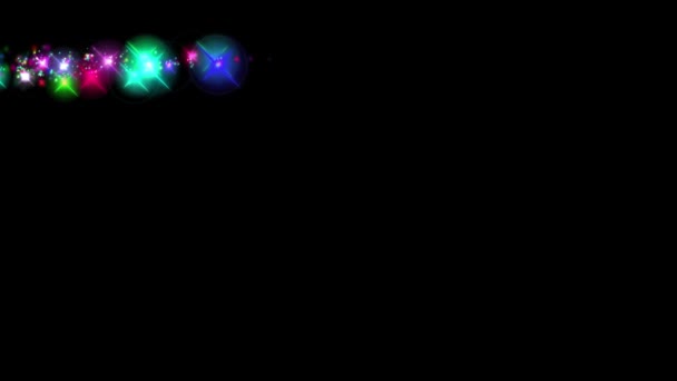 Цветные Блестящие Частицы Потокового Графика Движения Простым Черным Фоном — стоковое видео