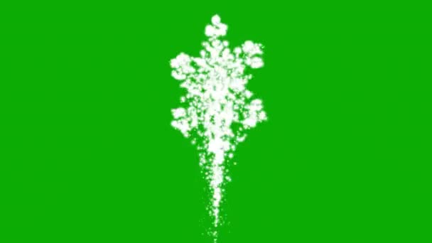 在绿色屏幕背景上旋转的降雪效果雪花 — 图库视频影像