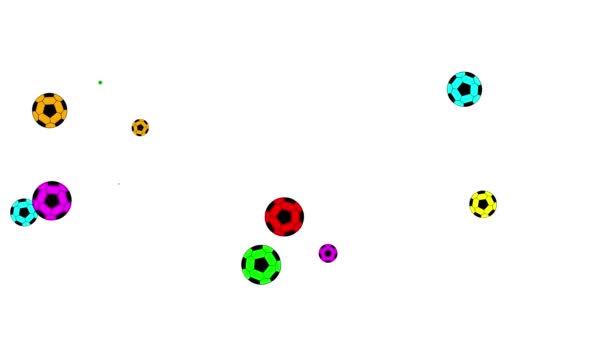 色彩斑斓的足球运动图形 白色背景 — 图库视频影像