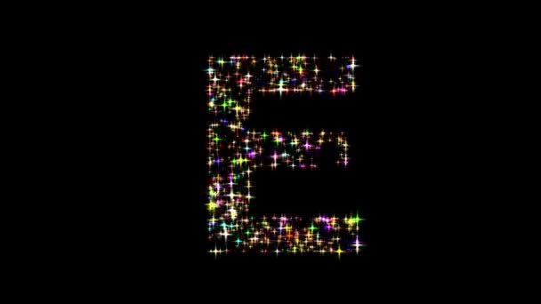 평범한 검은색 배경에 다채로운 반짝이 스파클 알파벳 — 비디오