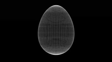 Düz siyah arkaplanlı 3D yumurta hareketi grafikleri