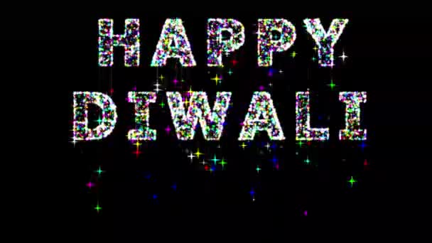 Graphismes Mouvement Diwali Heureux Avec Des Paillettes Colorées Scintille Des — Video