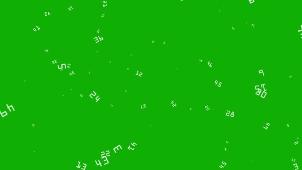 Digital Numbers Motion Graphics Green Screen Background — Stock Video