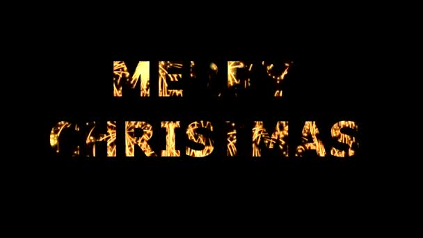 Веселого Різдва Феєрверком Впливає Звичайний Чорний Фон — стокове відео