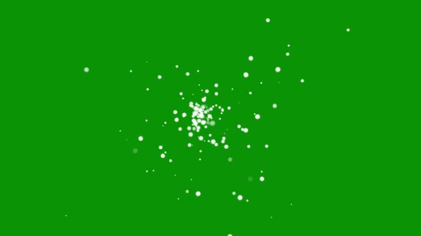具有绿色屏幕背景的神奇白色粒子运动图形 — 图库视频影像