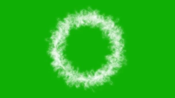 Lightning Energy Circle Motion Graphics Green Screen Background — Stock Video