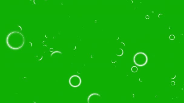 Zářící Kruhy Oblouky Pohybová Grafika Zeleným Pozadím Obrazovky — Stock video