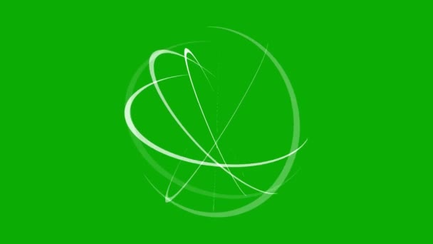 Grafica Movimento Rotazione Orbite Con Sfondo Schermo Verde — Video Stock