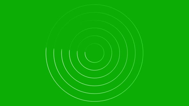 Circling Circles Grafika Ruchu Zielonym Tle Ekranu — Wideo stockowe