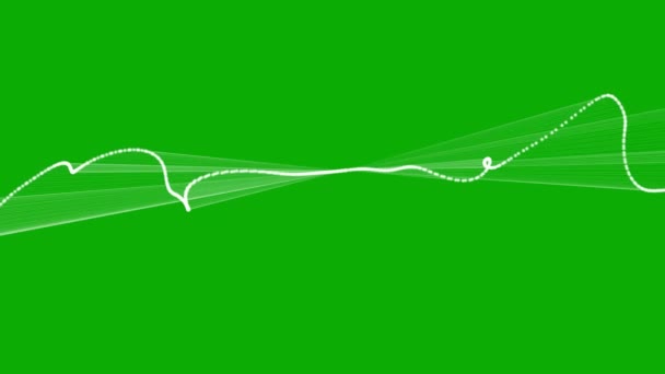 具有绿色屏幕背景的魔波线运动图形 — 图库视频影像