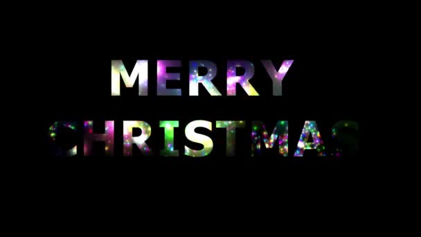 Joyeux Noël Avec Effet Feux Artifice Coloré Sur Fond Noir — Video