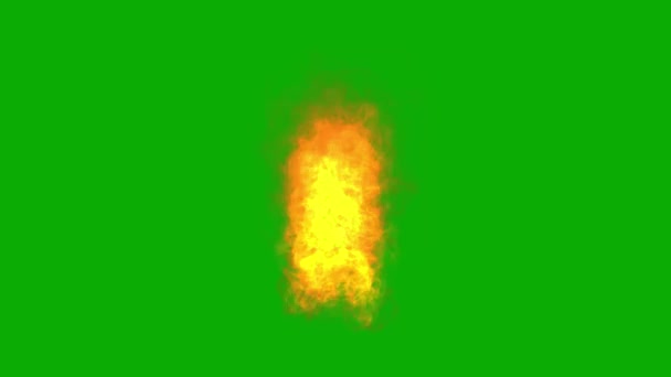 緑の画面の背景を持つレイジング火災モーショングラフィックス — ストック動画