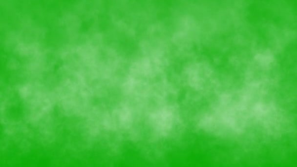 绿色屏幕背景的上升白色烟雾运动图形 — 图库视频影像