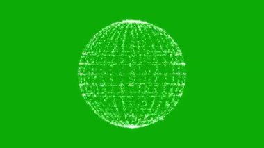 Dönen 3d simli parçacıklar yeşil ekran arkaplanlı hareket grafikleri