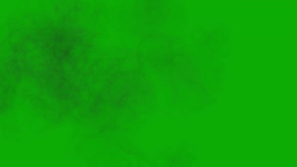 Графіка Чорного Диму Фоном Зеленому Екрані — стокове відео