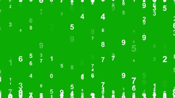 緑の画面の背景を持つデジタル番号パターンモーショングラフィックス — ストック動画