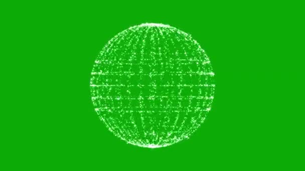 Spinning Particules Scintillantes Graphiques Mouvement Sphère Avec Fond Écran Vert — Video